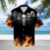 Beach Shirt Racing Skull Fire Hawaiian Aloha Shirt