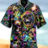 Beach Shirt Shop Colorful Skull Hawaiian Aloha Shirt