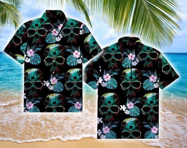 Beach Shirt Shop From 1000 Unique Skull Cool Tropical Full Hawaiian Shirt