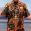 Beach Shirt Shop Hawaiian Aloha Shirts Firefighter First In Last Out Skull Fire