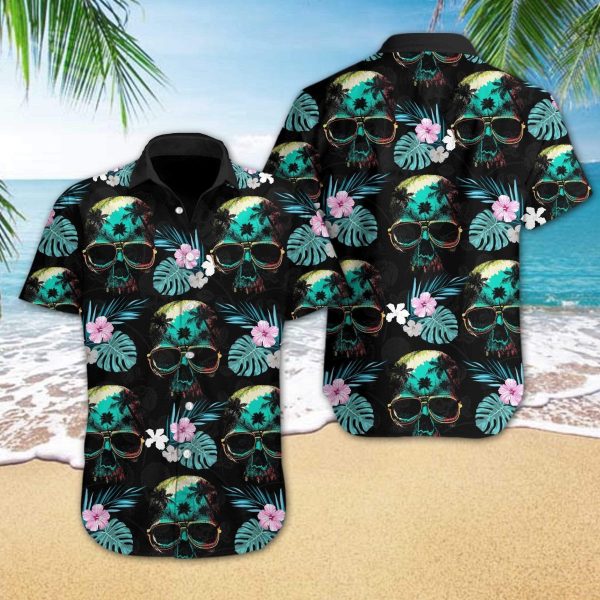Beach Shirt Skull Cool Tropical Full Printing Hawaiian Shirt