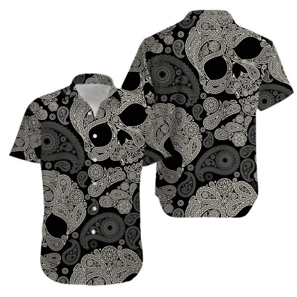 Beach Shirt Skull Mandala Hawaiian Shirts