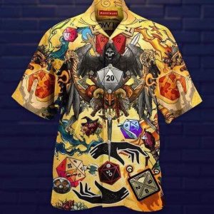 Beach Shirt Skull Take A Chance And Roll The Dice Unisex Hawaiian Aloha Shirts