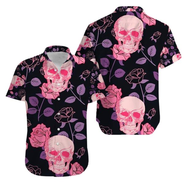 Beach Shirt Skull Tattoo Rose Aloha Hawaiian Shirts