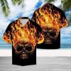 Beach Shirt Strong Burning Skull Hawaiian Aloha Shirts-1