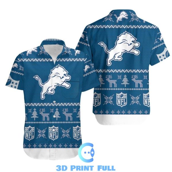 Beach shirt Detroit Lions Ugly Sweatshirt Christmas All over print Hawaiian Shirt Beach Set