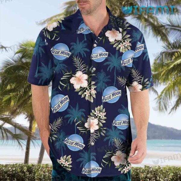 Blue Moon Beer Hawaiian Shirt Tropical Floral Beer Lovers Gift