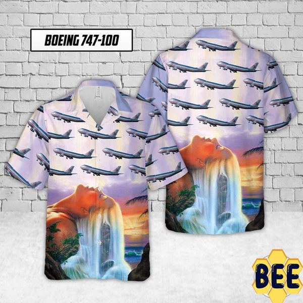 Boeing 747-100 American Airlines Trending Hawaiian Shirt-1