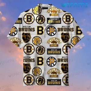 Boston Bruins Hawaiian Shirt White Bears Logo Bruins Gift