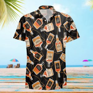 Bourbon Whiskey Drinking Aloha Hawaiian Shirt