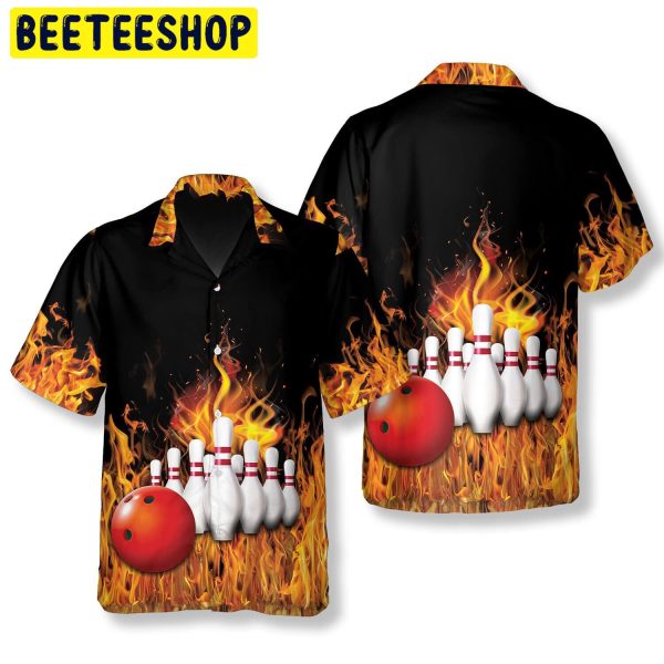 Bowling Flame Bowling In Fire Trending Hawaiian Shirt-1