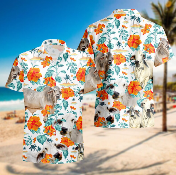 Brahman Cow Hawaiian Shirt