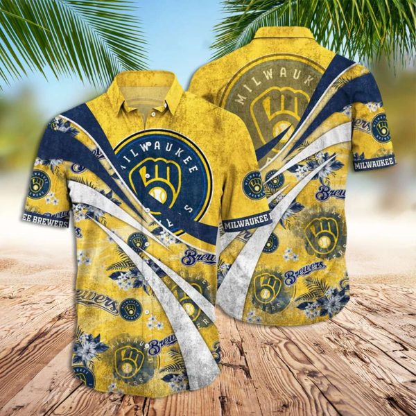 Brewers Hawaiian Shirt Brewers Symbol Old Vintage Hawaiian Shirt
