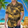 Bruins Hawaiian Shirt Gold Palm Leaves Pattern Boston Bruins Gift