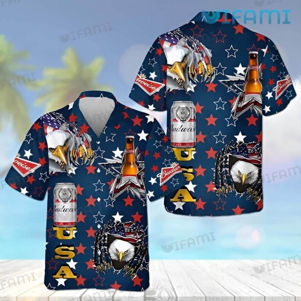 Budweiser Hawaiian Shirt Usa Eagle Beer Lovers Gift