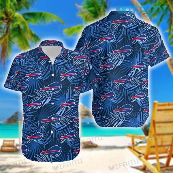 Buffalo Bills Hawaiian Shirt Palm Leaf Blue Buffalo Bills Gift