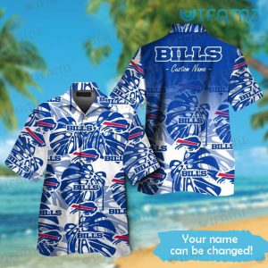 Buffalo Bills Hawaiian Shirt Palm Leaf Custom Name Buffalo Bills Gift