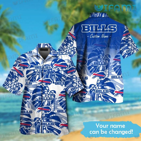 Buffalo Bills Hawaiian Shirt Palm Leaf Custom Name Buffalo Bills Gift
