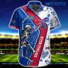 Buffalo Bills Hawaiian Shirt Skeleton Dancing Hibiscus Palm Leaves Buffalo Bills Gift