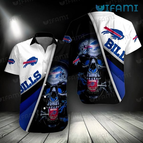 Buffalo Bills Hawaiian Shirt Skull Hold Ball In Mouth Cool Buffalo Bills Gift