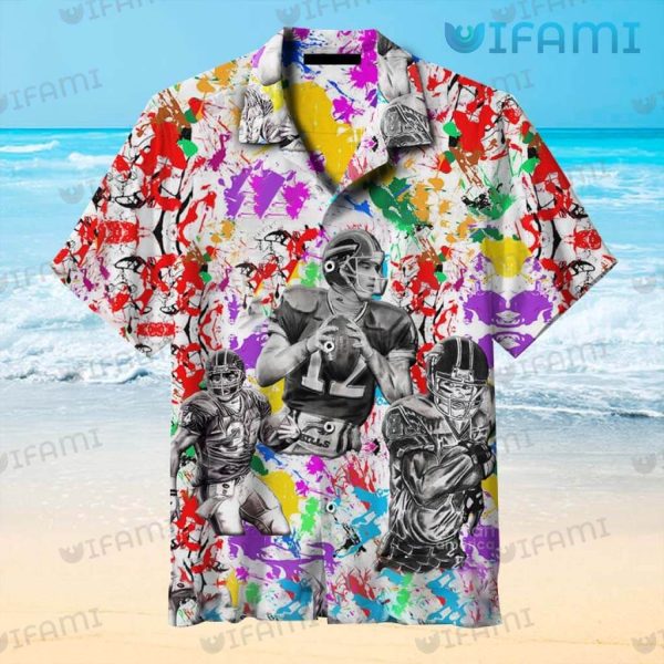 Buffalo Bills Hawaiian Shirt Watercolor Player Unique Buffalo Bills Gift