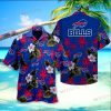 Buffalo Bills Hawaiian Shirt White Hibiscus Tropical Palm Leaves Buffalo Bills Gift