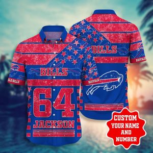 Buffalo Bills Nfl Star Hawaiian Shirt Shorts 3d Custom Name-1