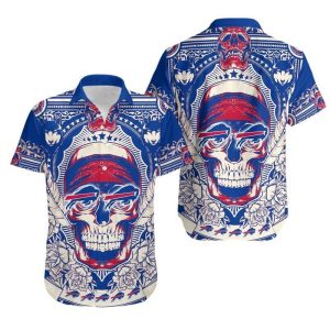 Buffalo Bills Skull Nfl Hawaiian Shirt For Fans-1