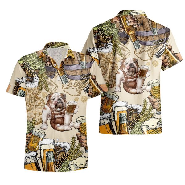 Bulldog And Beer Hawaiian Shirt-1
