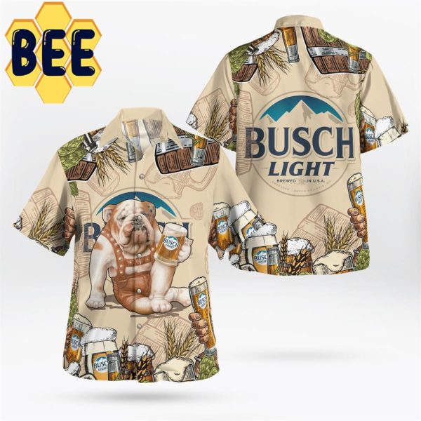 Bulldog Busch Light Beer Hawaiian Shirt-1