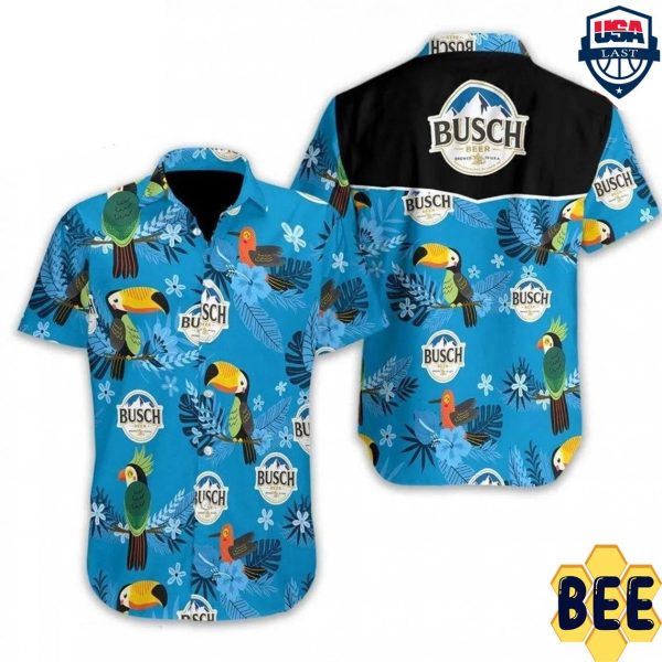 Busch Light Beer Aloha Tropical Flower Trending Hawaiian Shirt-1