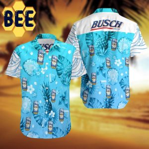 Busch Light Beer Pineapple Floral Hawaiian Shirt-1