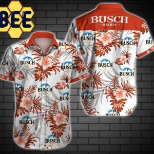 Busch Light Beer Red Floral Hawaiian Shirt-1