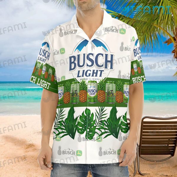 Busch Light Hawaiian Shirt Monstera Pineapple Beer Lovers Gift