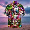 Butterfly Skull All Over In Hawaiian Shirt