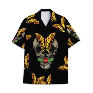 Butterfly Skull Hawaiian Shirt For Men Hawaiian Shirt