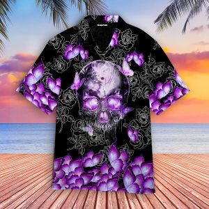 Butterfly Skull Hawaiian Shirt For Men Women Adult Wt5440-1