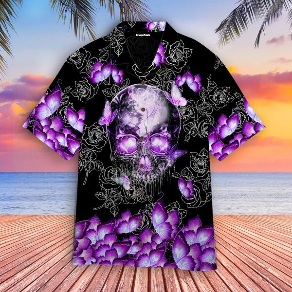 Butterfly Skull Hawaiian Shirt For Men Women Adult Wt5440-1