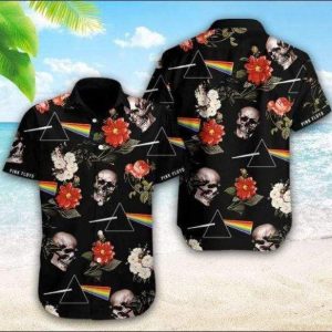 Buy Hawaiian Aloha Shirts Pink Floyd Skull-1