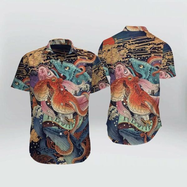 Buy Japanese Aesthetic Ukiyoe Hawaiian Shirt