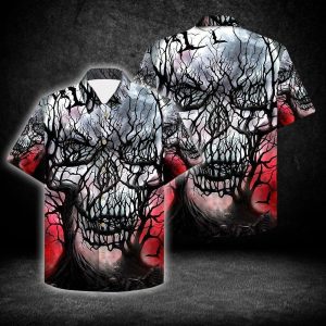 Buy Skull Branches Hollow Night 3d All Over Hawaiian Shirt