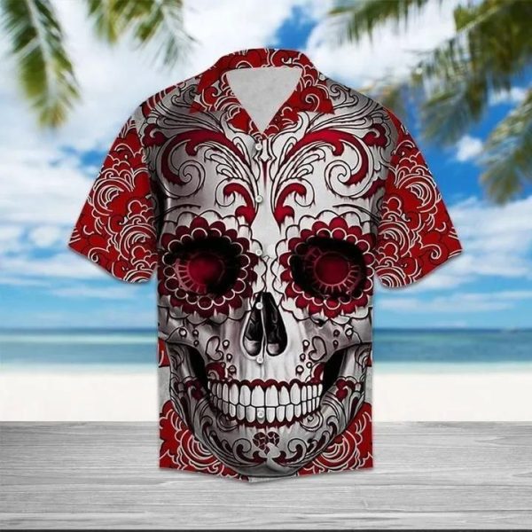 Buy Skull Floral Hawaiian Shirt
