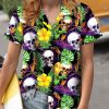 Buy Skull Purple Tropical Hawaiian Shirt-1