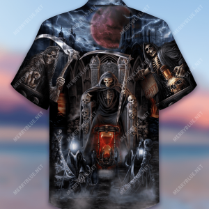 Buy Thunder Death Skull Hell Tattoo Hawaiian Unisex Aloha Shirt