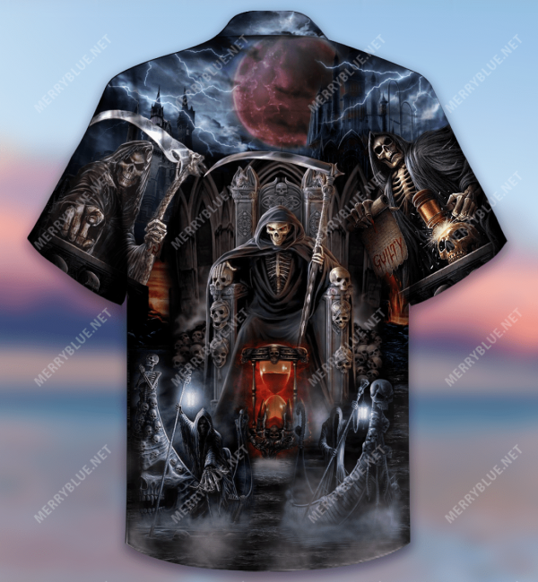 Buy Thunder Death Skull Hell Tattoo Hawaiian Unisex Aloha Shirt