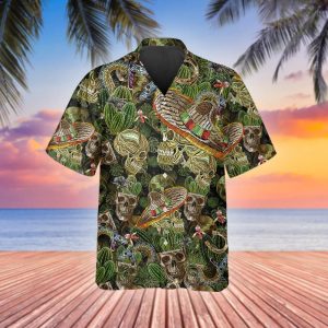 Cactus Mexican Skull Hawaiian Shirt