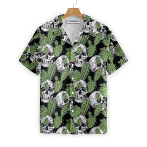 Cactus Skull Shirt For Men Hawaiian Shirt-