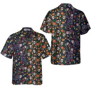 Calavera Cats And Sugar Skulls Dia De Los Muertos Hawaiian Shirt Best Day Of The Dead Gift