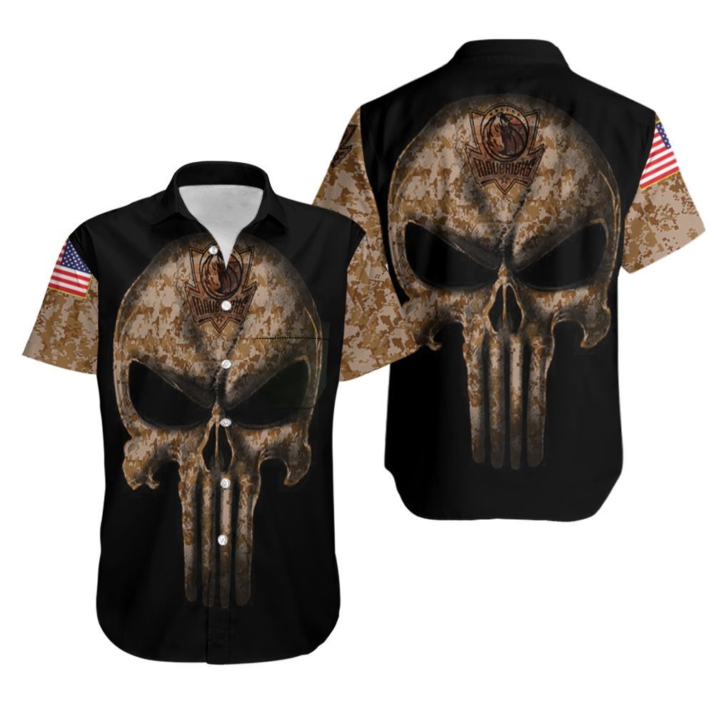 Camouflage Skull Dallas Mavericks American Flag Hawaiian Shirt For Fans-1 Camouflage Skull Dallas Mavericks American Flag Hawaiian Shirt For Fans-1