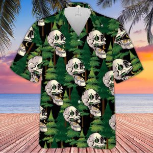 Camping Skull Pattern Hawaiian Shirt-1